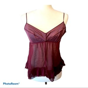 Wine coloured bustier top
